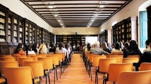 A conference in the library
