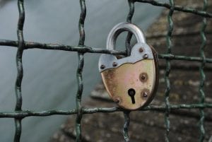 A lock on the fence